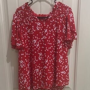 Red Floral Women's Top